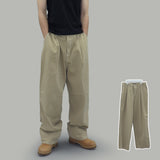 Chiro Stitch Cotton Pants (Beige)
