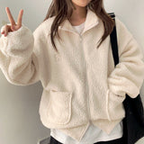 Duji Embroidery High-Neck Wool Zip-Up