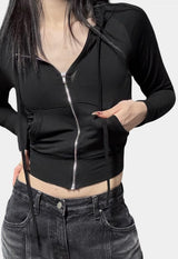 Culotte hood zip-up