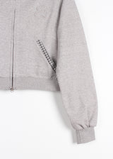 フラワーチェックフードジップアップ