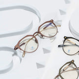 Knouun Round titanium glasses CODE. 104. B Brown N Gold