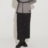STUDS MAXI SKIRT [BLACK]