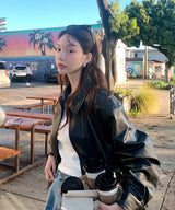 Easy leather blouson - jp