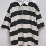 ペッパーストライプボックスカラーTシャツ