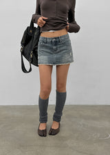 [MADE] Glot Low-Waist Denim Mini Skirt Pants