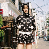 Angel of Star Wing Zip-Up Hoodie - BLACK