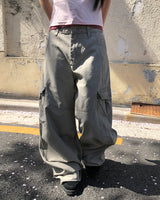 Liqu Panel Curved Wide Cargo Pants