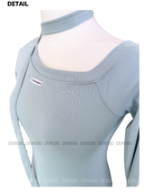 Sky Choker Unbalanced Off-Shoulder Long Sleeve T-Shirt