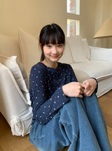 26SS★ [BAONHAUS]ソレアフラワーリブ長袖Tシャツ