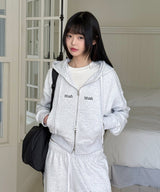 LOGO STITCH REGULAR FIT HOOD ZIPUP