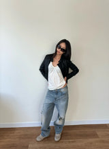 ruched neck tee