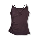 Cross-Neck Slim Sleeveless Top