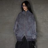 original bird rivet washed plus velvet sweater cardigan jacket