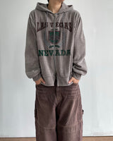 Crack Velvet Hooded Zip-Up