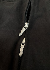 Zip Up Hoodie in Black