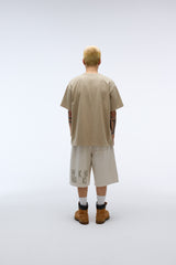 Weekend warrior typography printing washing short pants (Oatmeal)