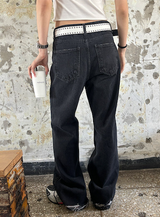 [Unisex] アンダーカッティングブーツカットパンツ