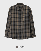 Landwai 3171 Daily Overfit Check Long Sleeve Shirt