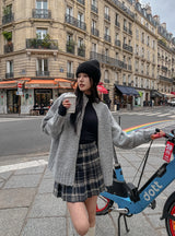 Izuna Two-Way Boucle Knit Zip Up