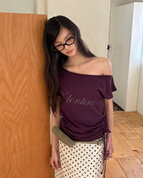 [ORIGINAL] レナオフショルダーショートスリーブTシャツ