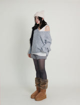 Kina Bendable Angora Fur Micro Shorts (Angora Fur Fabric)