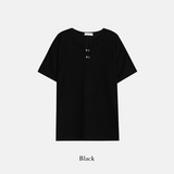 OSフックヘンリーネック半袖Tシャツ