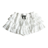 White frill cancan shorts