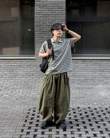 リフォールドSSコットンツータックワイドパンツ