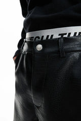 Faux Fur Croc Zip Pants