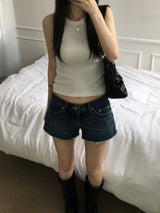 サンドローライズデニムショーツ (one color)