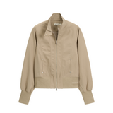 HIGH NECK ZIP-UP SLIM JACKET (MOCHA BROWN)
