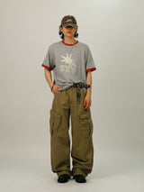 NA Cargo Vintage Washing Wide Pants