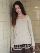 Garden stitch hoodie / ivory