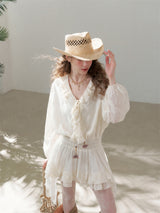Lace panel pleated romantic dress