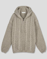 Lune Cable Half Zip-Up Hoodie Knit