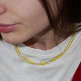 LOVE SKINNY BEADS NECKLACE YELLOW