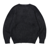 Pigment Washed Henley Neck Knit (BLACK)