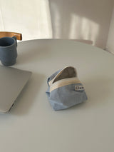 Clam round pouch _ Little stripe