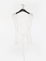 Psyche strap off-shoulder puffed blouse