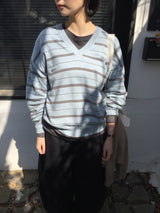 Mono Stripe V-Neck Knit (3color)