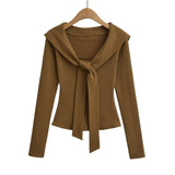 Shoulder Strap Soft Long Sleeve Tee