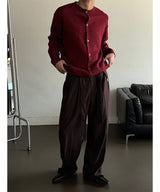 [CROP FIT]ラウンドネックニットクロップカーディガン(6color)