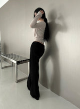 Slim fit low semi-boot pants