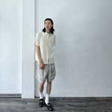 Mottled Wash Structured Shorts