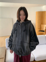 [unisex] エプフェンオーバーデニムフードジャンパー