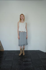 Ribbon tie blouse_dot