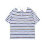 マルチストライプカラーハーフTシャツ
