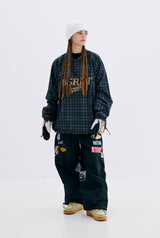 BSRBT SPORTY PULLOVER SNAP JACKET - CHECK BROWN/CHECK GREEN