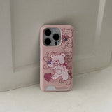 [Mademoment]フラッフィーストロベリーベアデザインアイフォンカードケース