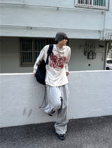 パイピングワイドスウェットパンツ